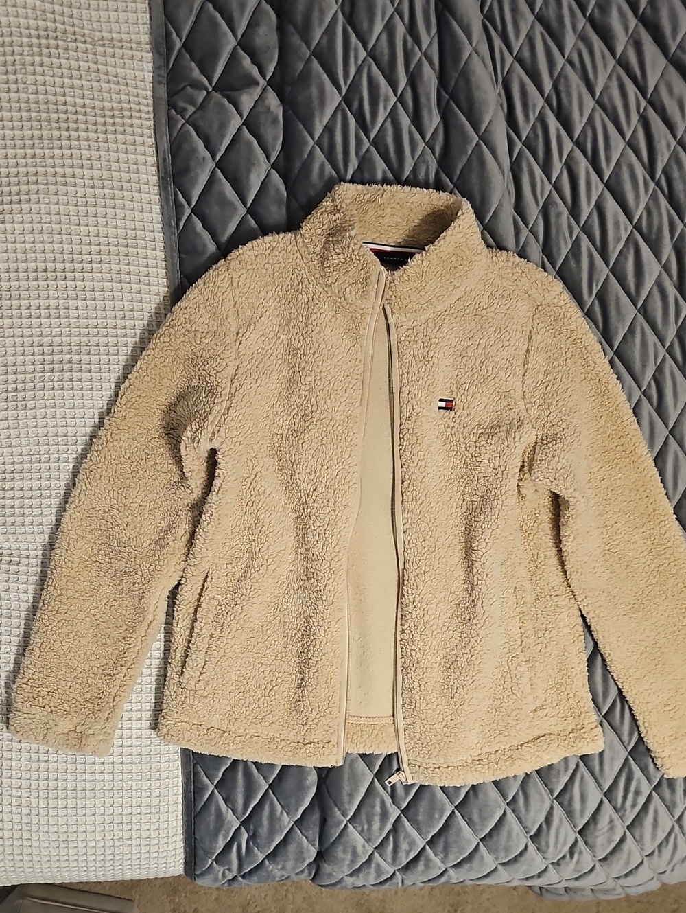 Tommy Hilfiger Kids Beige Sherpa Puffer Jacket